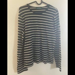 Lauren ralph lauren  Striped gold and black causal Top Size mediam